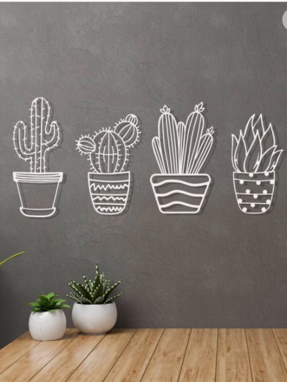 Cactus Metal Wall Art Set